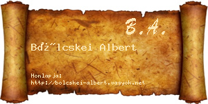 Bölcskei Albert névjegykártya