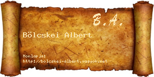 Bölcskei Albert névjegykártya