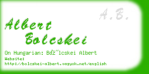 albert bolcskei business card